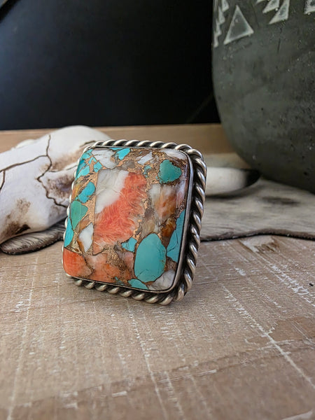 AUGUSTINE LARGO SQUARE MIXED STONE RING
