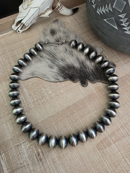 TONISHA HALEY STERLING SILVER HANDMADE NAVAJO PEARLS