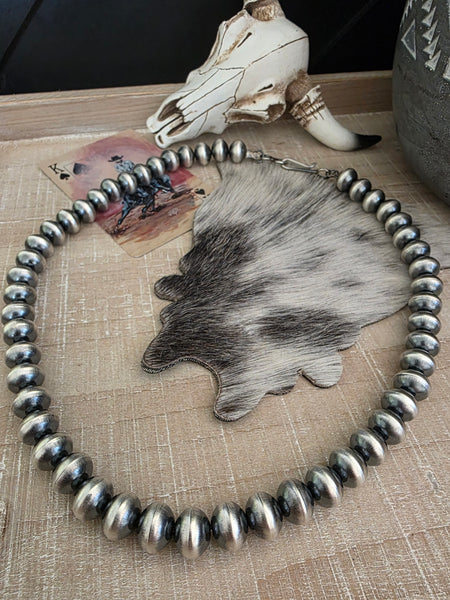 TONISHA HALEY STERLING SILVER 11 MM HANDMADE NAVAJO PEARLS