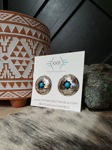 FELIX PERRY LARGE TURQUOISE SHADOWBOX STUD EARRINGS