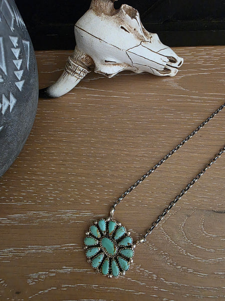 ALICIA WILSON KINGMAN TURQUOISE CLUSTER NECKLACE