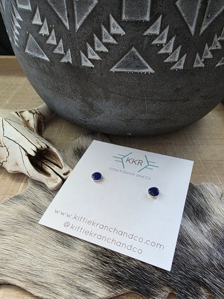 CELENA ROSETTA LAPIS STUD EARRINGS