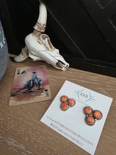 THE MAXINE RAMIREZ SPINY OYSTER SHELL CLUSTER STUDS