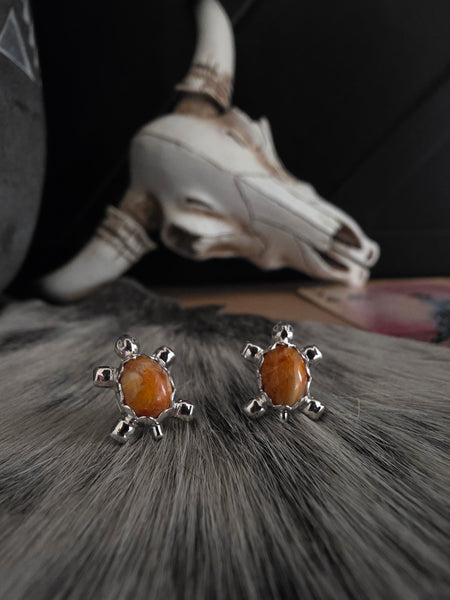THERESA KINSEL TURQUOISE TURTLE STUD EARRINGS