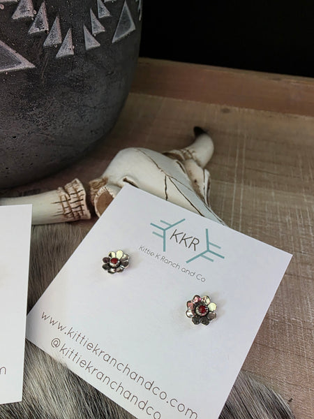 ADRIAN YAZZIE FLOWER EARRING STUDS