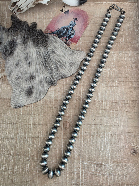TONISHA HALEY STERLING SILVER 10 MM HANDMADE NAVAJO PEARLS