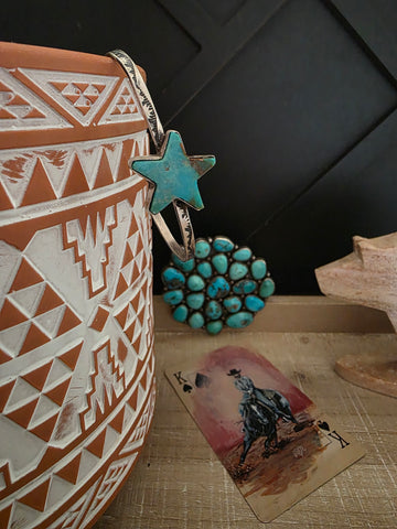 DONOVAN SKEETS KINGMAN TURQUOISE STAR CUFF