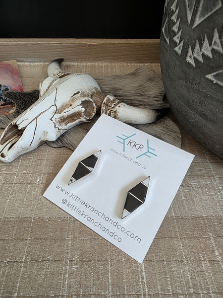 ANDREW ENRICO WHITE BUFFALO STUD EARRINGS