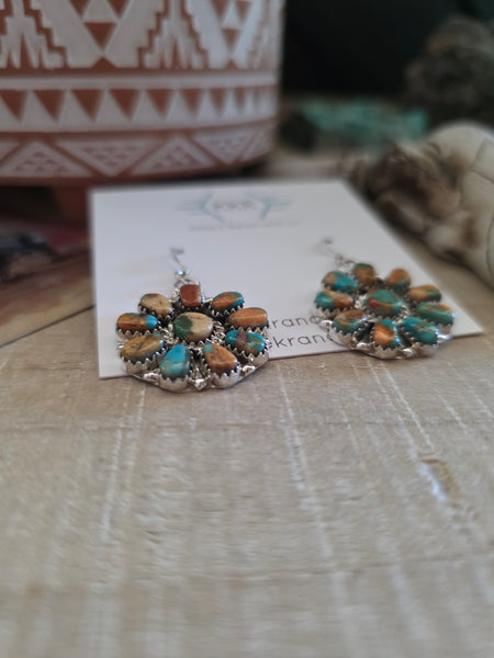 JASON BENALLY CLUSTER MIXED STONE EARRINGS