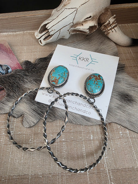 ELOUISE KEE NAVAJO TURQUOISE HOOP