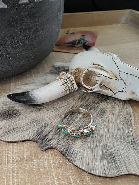 ZUNI FIVE STONE TURQUOISE RING