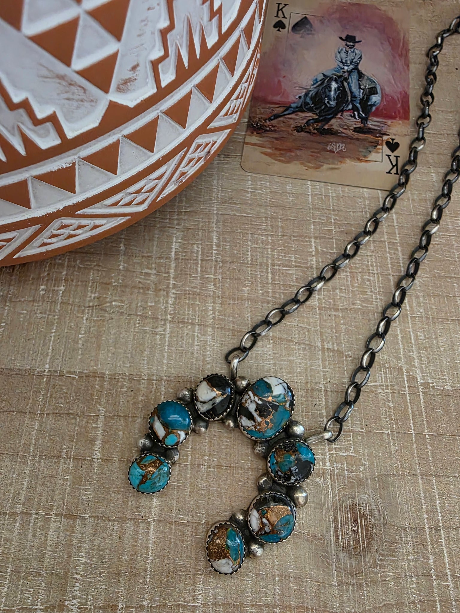 AUGUSTINE LARGO MIXED STONE TURQUOISE NAJA NECKLACE