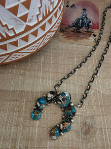 AUGUSTINE LARGO MIXED STONE TURQUOISE NAJA NECKLACE