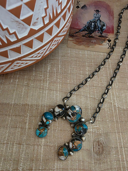 AUGUSTINE LARGO MIXED STONE TURQUOISE NAJA NECKLACE