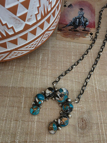 AUGUSTINE LARGO MIXED STONE TURQUOISE NAJA NECKLACE