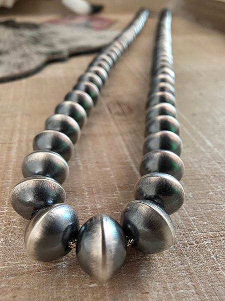 TONISHA HALEY STERLING SILVER 10 MM HANDMADE NAVAJO PEARLS