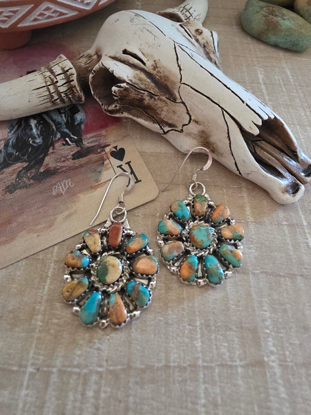 JASON BENALLY CLUSTER MIXED STONE EARRINGS