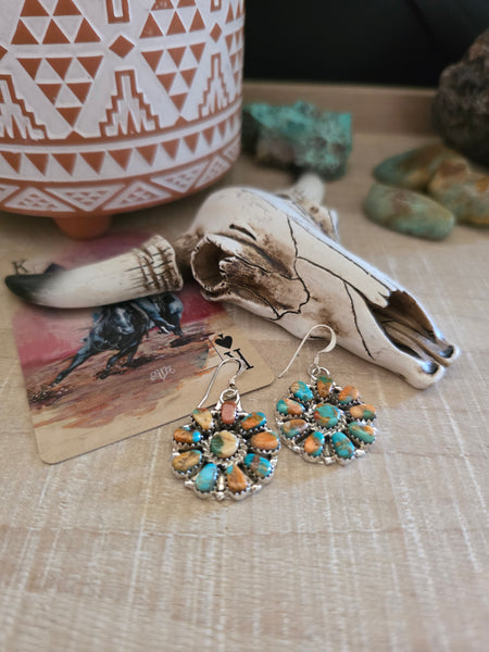 JASON BENALLY CLUSTER MIXED STONE EARRINGS
