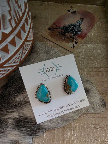 DREAMA YAZZIE KINGMAN TURQUOISE STUDS