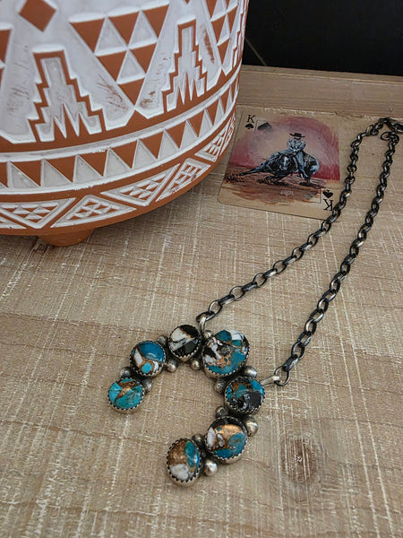 AUGUSTINE LARGO MIXED STONE TURQUOISE NAJA NECKLACE