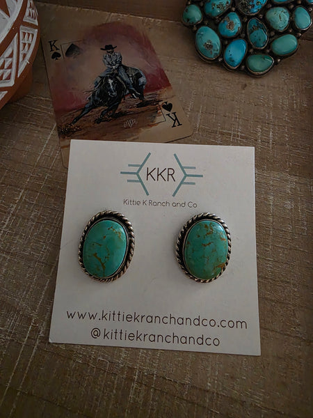 DREAMA YAZZIE KINGMAN TURQUOISE STUDS