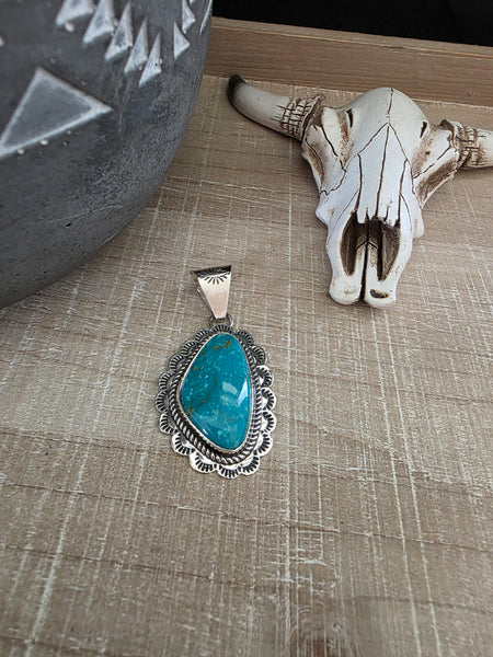 JUNIOR BEGAY SONORAN GOLD TURQUOISE PENDANT