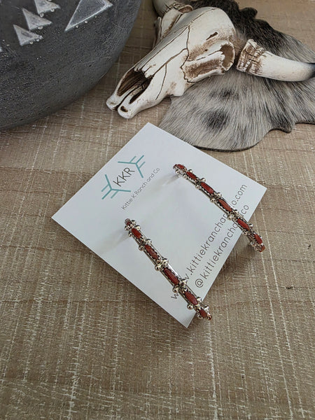 MURRAY HANNAWEEKA CORAL HOOP EARRINGS