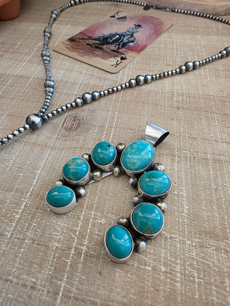 AUGUSTINE LARGO KINGMAN TURQUOISE NAJA PENDANT