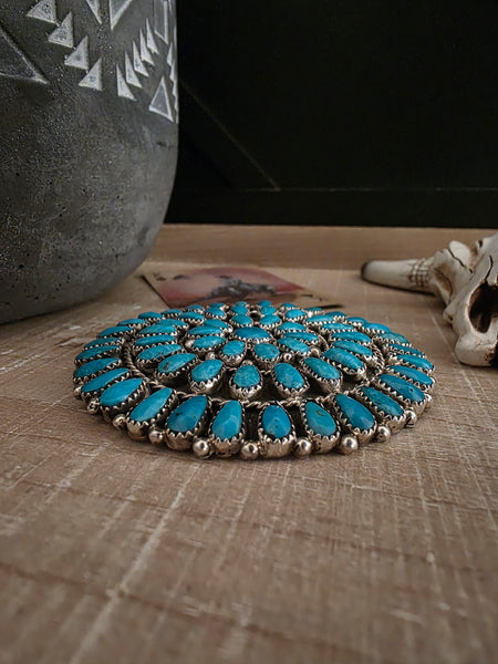 EUNICE WILSON XL TURQUOISE CLUSTER PIN