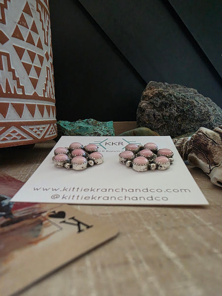 THE MAXINE RAMIREZ PINK CONCH SHELL CLUSTER STUDS