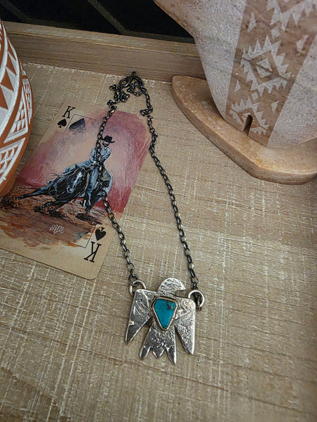 JUDE CANDELARIA LITTLE TURQUOISE THUNDERBIRD NECKLACE