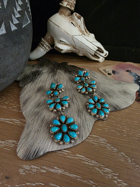 FAIRREN BEGAY TURQUOISE CHANDELIER EARRINGS