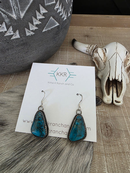 ELLA COWBOY TURQUOISE DANGLE EARRINGS