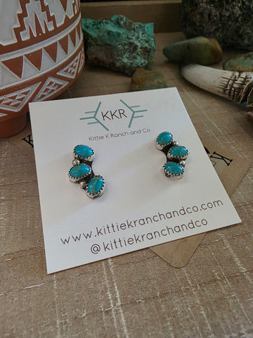 MAXINE RAMIREZ TURQUOISE TRINITY EARRINGS
