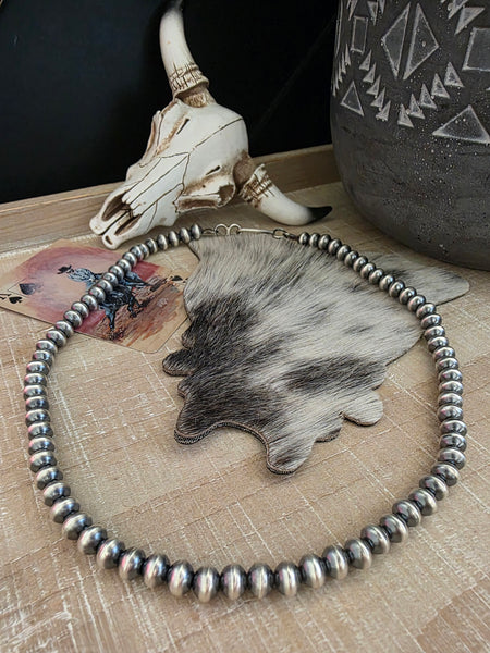 TONISHA HALEY STERLING SILVER 7.5 MM HANDMADE NAVAJO PEARLS