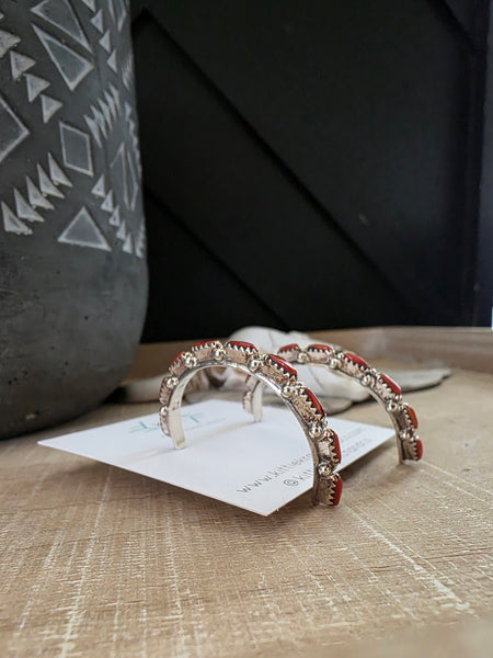 MURRAY HANNAWEEKA CORAL HOOP EARRINGS