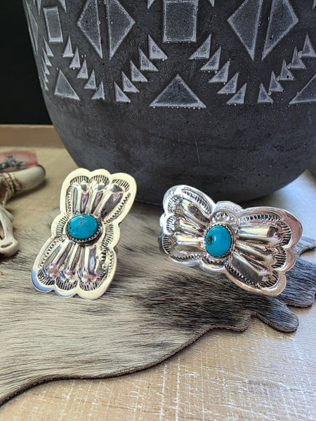STERLING SILVER TURQUOISE BOW RING