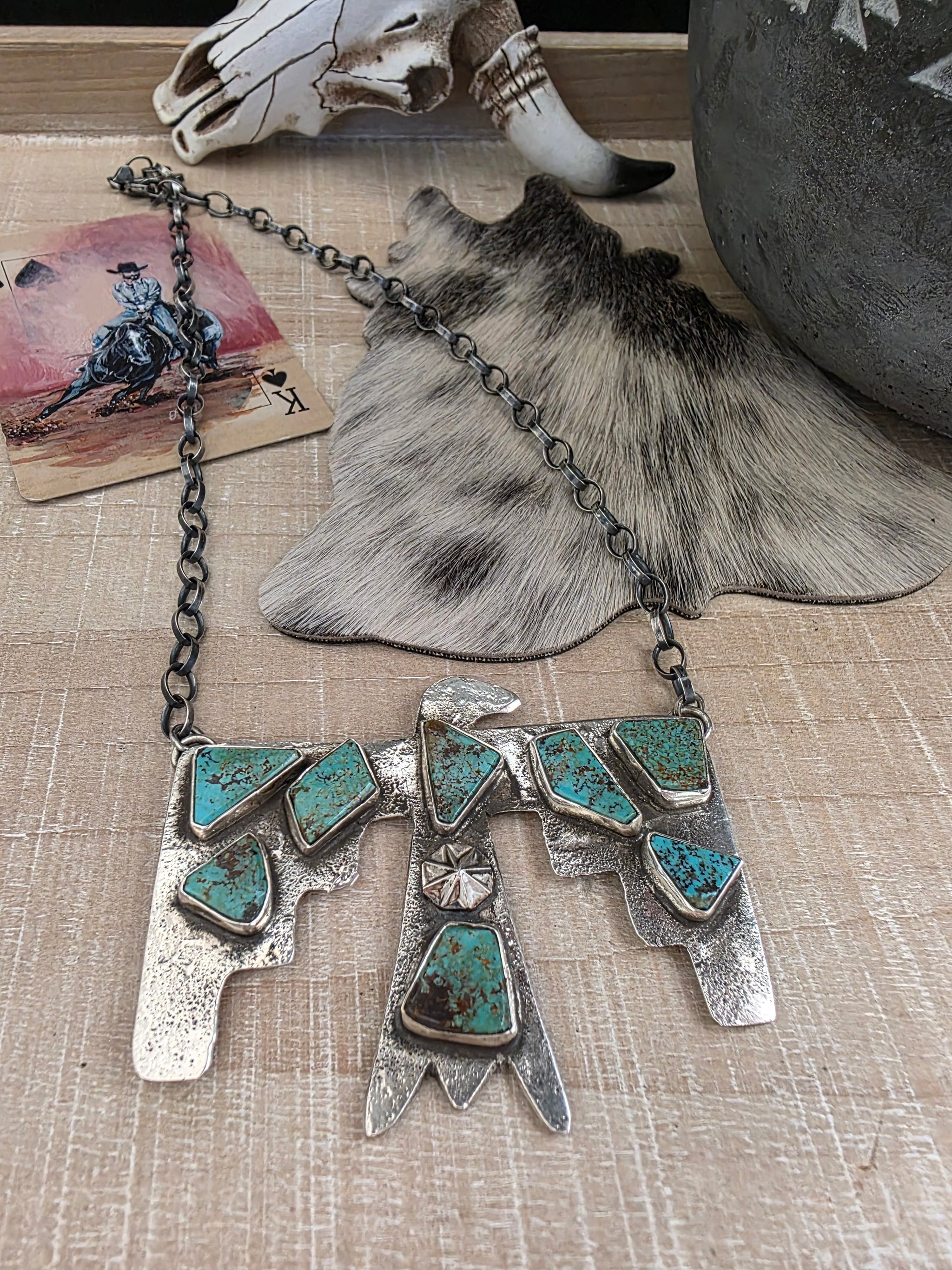 JUDE CANDELARIA ZUNI TURQUOISE THUNDERBIRD NECKLACE – Kittie K