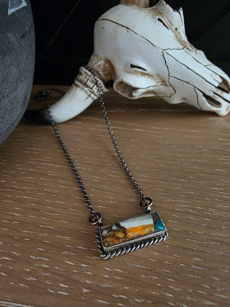 THE MIXED STONE LITTLE BAR NECKLACE
