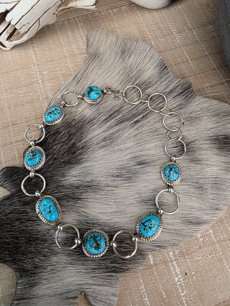 LETRICIA LARGO KINGMAN TURQUOISE LINK BRACELET