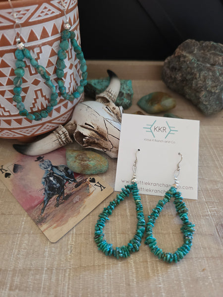 NAOMI GARCIA TURQUOISE NUGGET HOOP EARRINGS