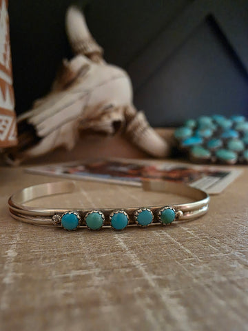 GENEVIEVE SHERMAN FIVE STONE BABY CUFF BRACELET
