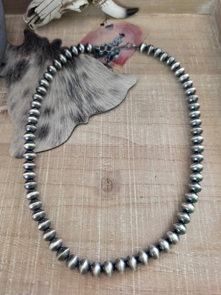 TONISHA HALEY STERLING SILVER 10 MM HANDMADE NAVAJO PEARLS