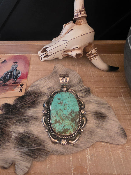 JEFF JAMES LARGE #8 TURQUOISE PENDANT