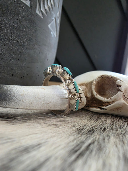 ZUNI FIVE STONE TURQUOISE RING