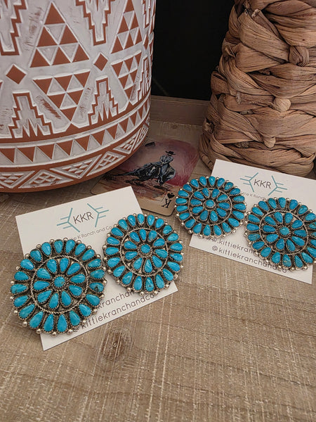 ALICIA WILSON XL TURQUOISE CLUSTER STUDS