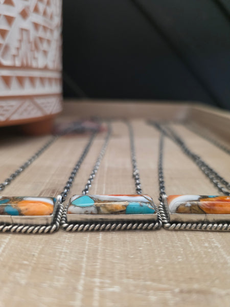 THE JOHNNY DIXON ORANGE CRUSH LARGE BAR NECKLACE