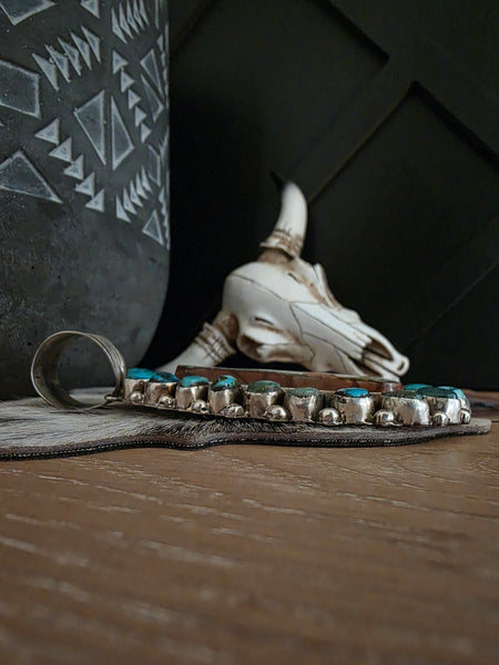 CHARLENE YAZZIE ROYSTON TURQUOISE CLUSTER PENDANT