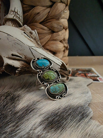 JEANETTE YAZZIE THREE STONE RING