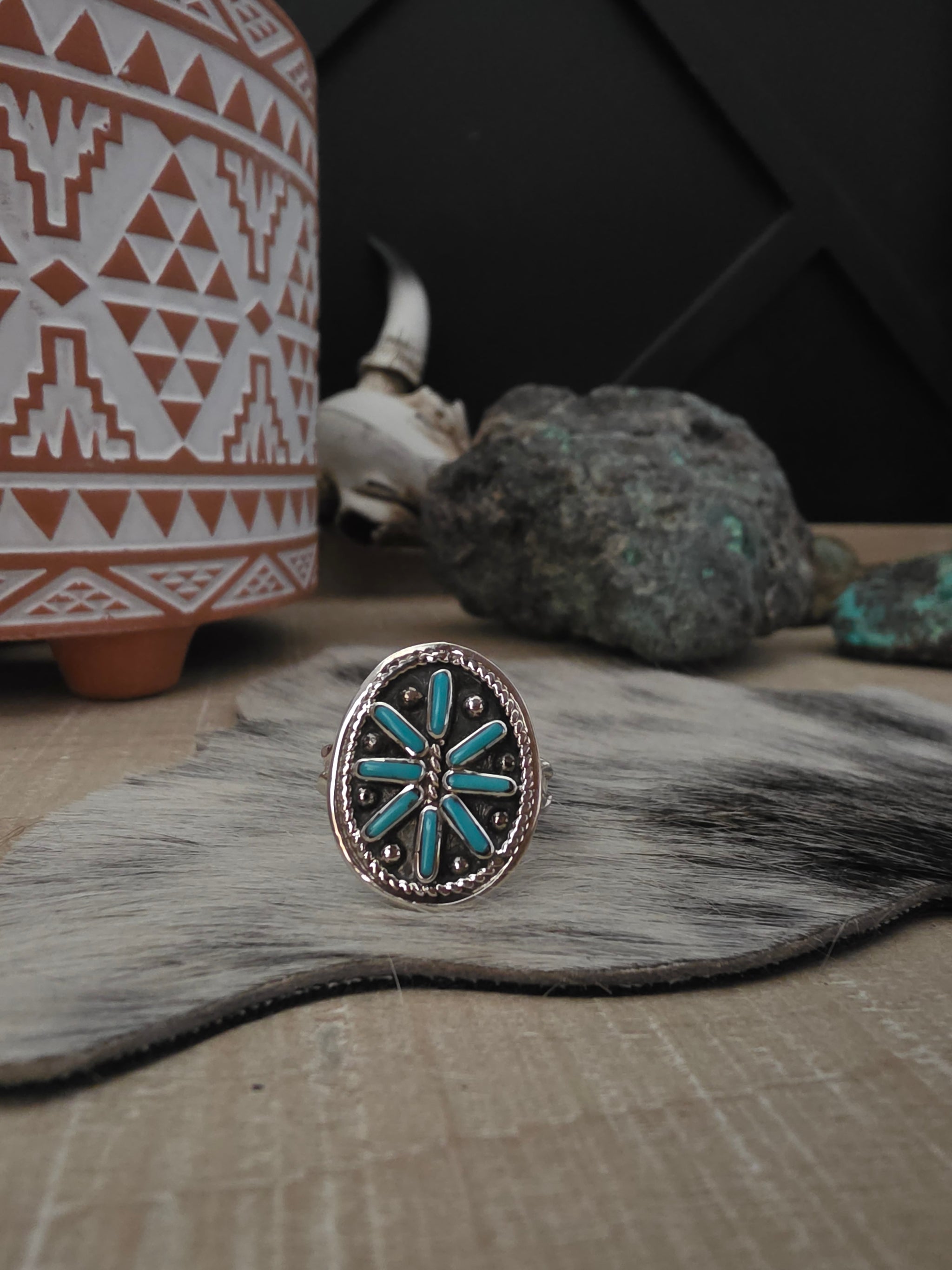 JANICE EDAAKIE ZUNI TURQUOISE RING – Kittie K Ranch and Co